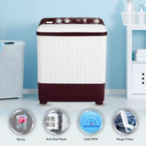 Haier 6.5 KG, Semi Automatic Washing Machine, 5 Years Warranty on Motor (HTW65-187BO)