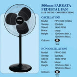 500mm/20inch FARATTA Remi Pedestal Fan (FPO-500)