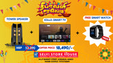 43'inch Smart TV + Tower Speaker + Smart Watch(FREE)